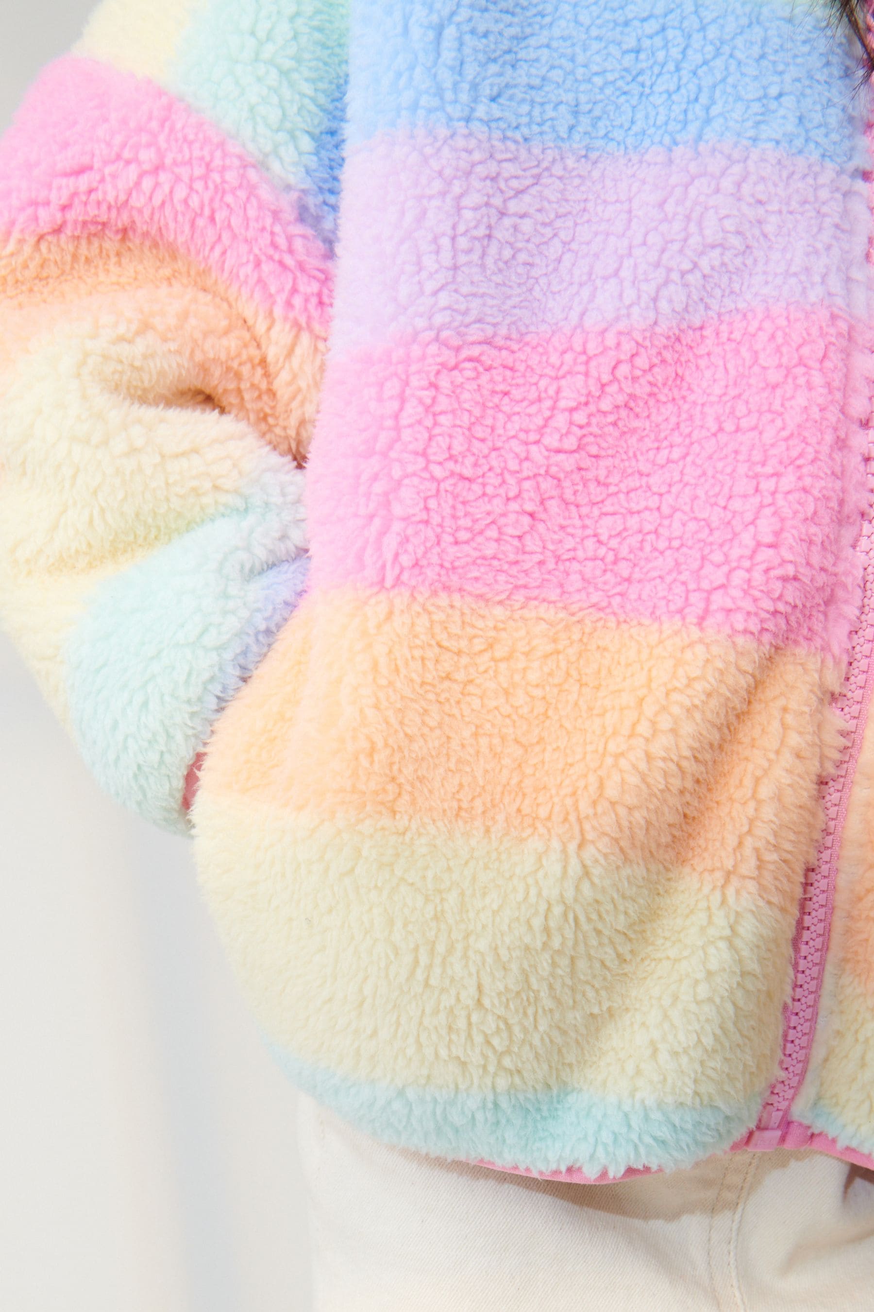Buy Rainbow Teddy Borg Fleece Zip Through Jacket 3mths 7yrs from