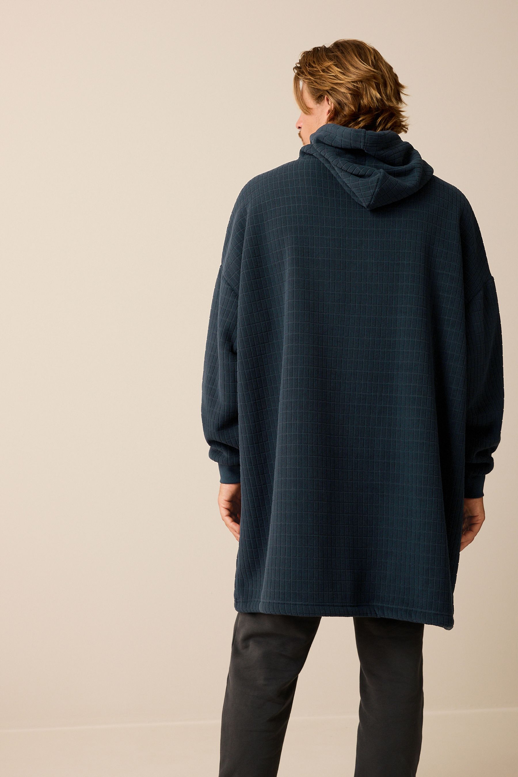 Buy Navy Blue Borg Lined Oversized Blanket Hoodie from the Next UK