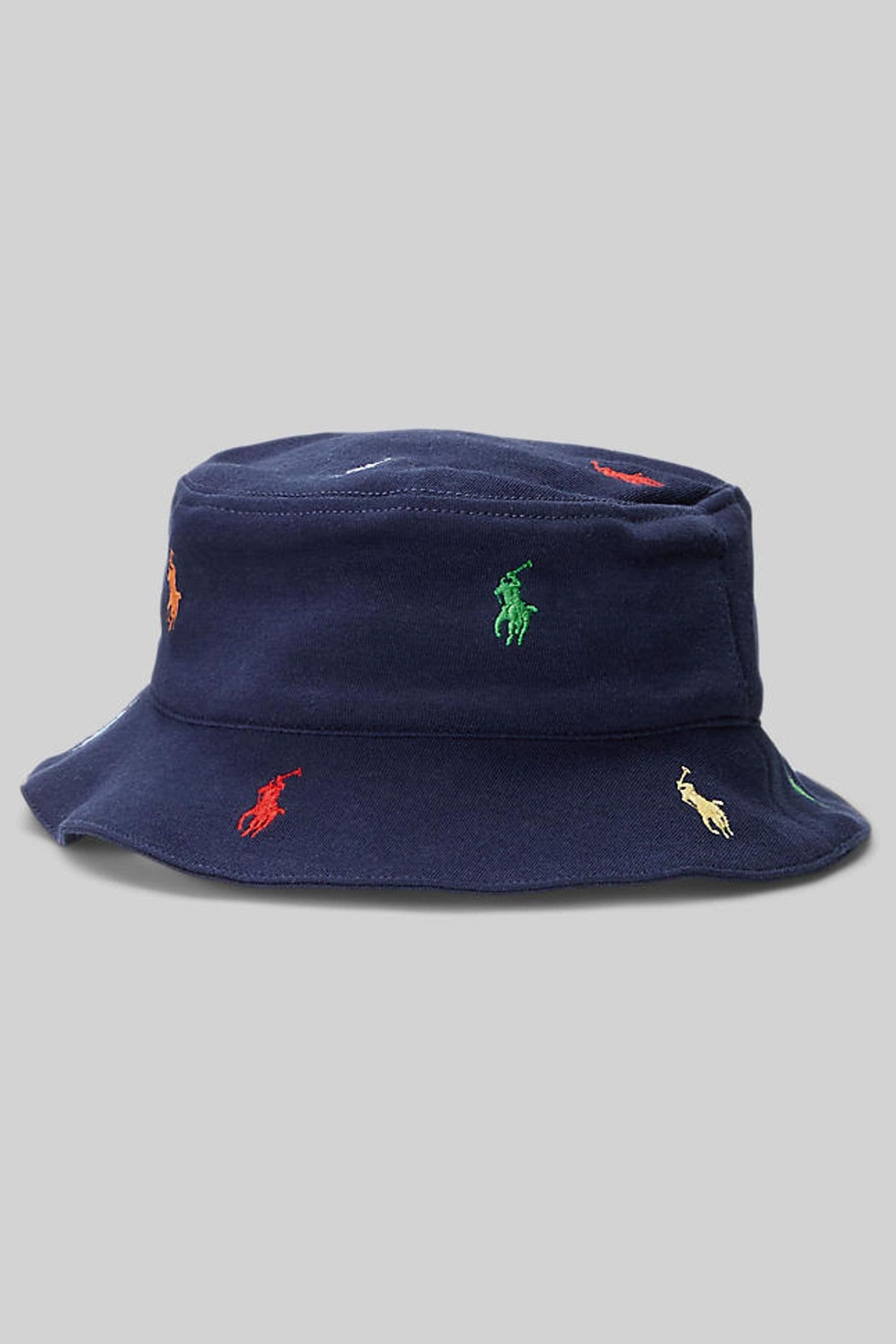 Buy Polo Ralph Lauren Blue Baby Logo Print Bucket Hat from the
