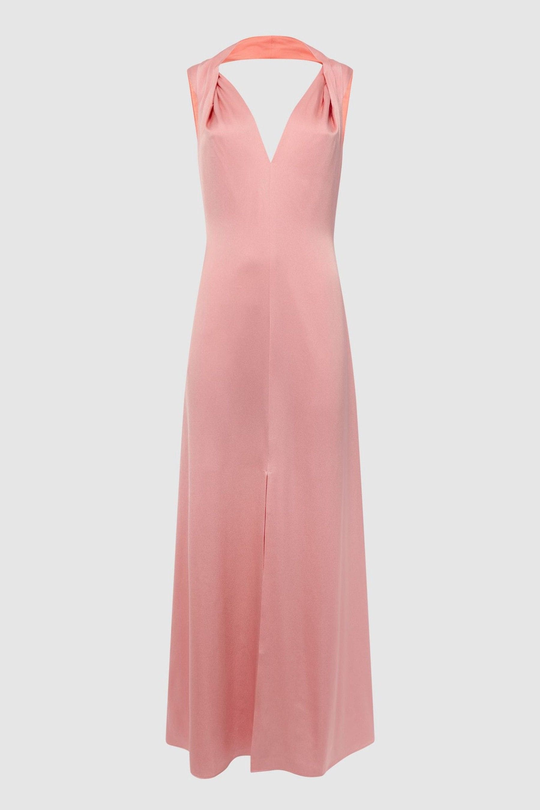 Buy Reiss Coral Lila Bridesmaid Twist Detail Midi Dress from the Next UK online shop