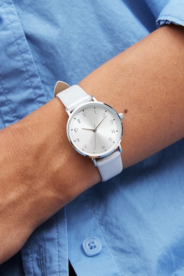 Silver Shimmer Simple Strap Watch