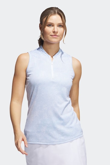 adidas Golf Bright Blue Essentials Sleeveless Polo Shirt