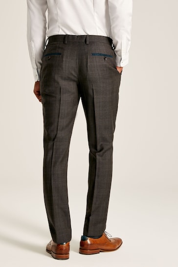 Joules Brown Trimmed Check Suit Trousers