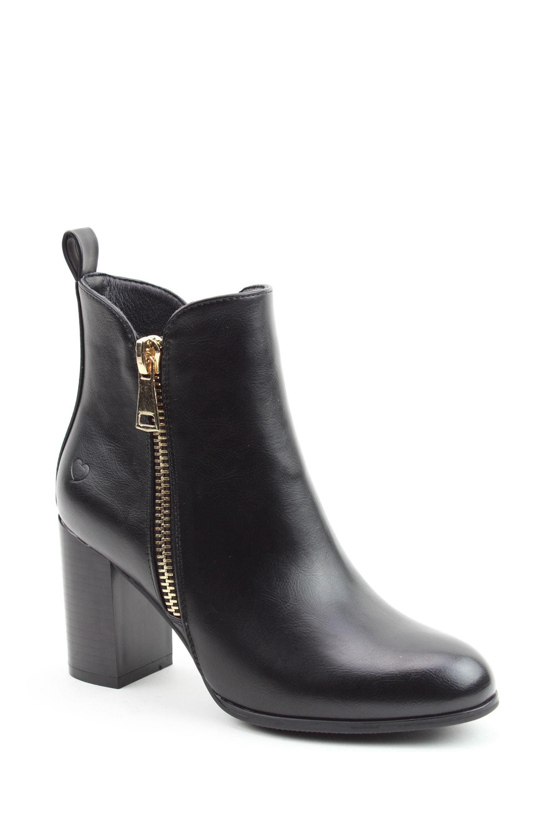 Buy Heavenly Feet Ladies Vegan Friendly Black Ankle Boots from the