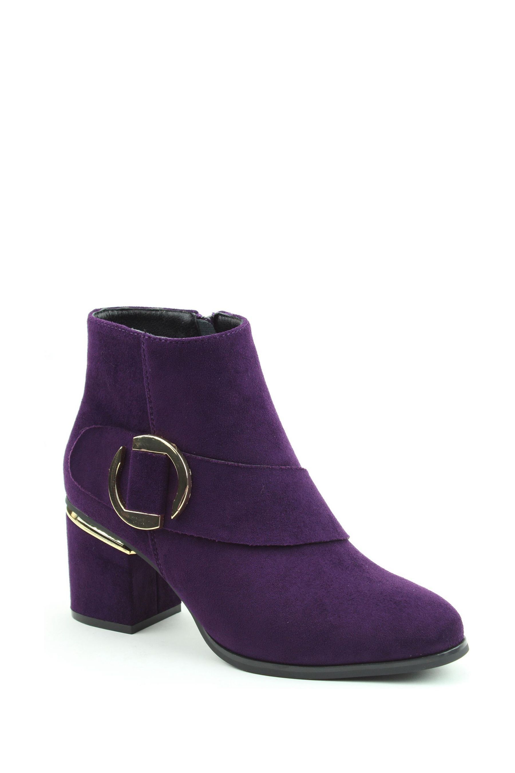 Heavenly Feet Ladies Purple Vegan Friendly Ankle Boots