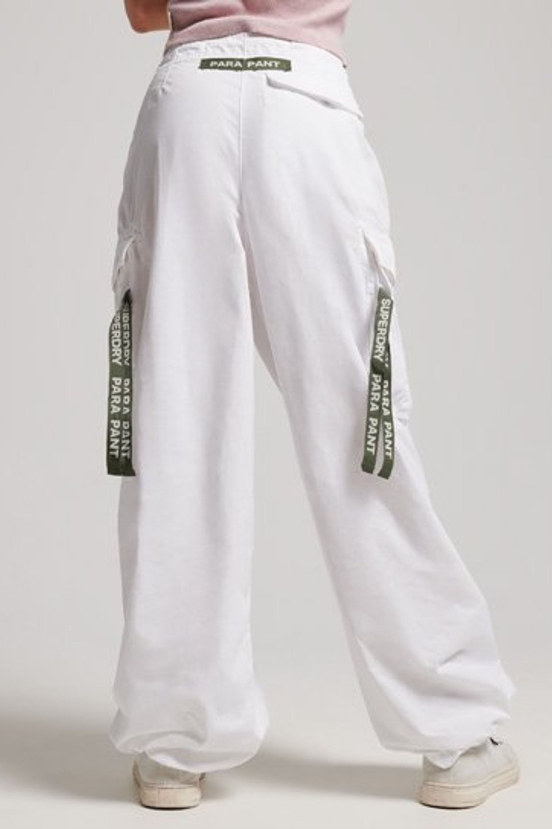 White 2025 parachute pants