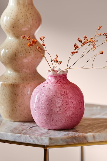 Pink Ceramic Pomegranate Ornament
