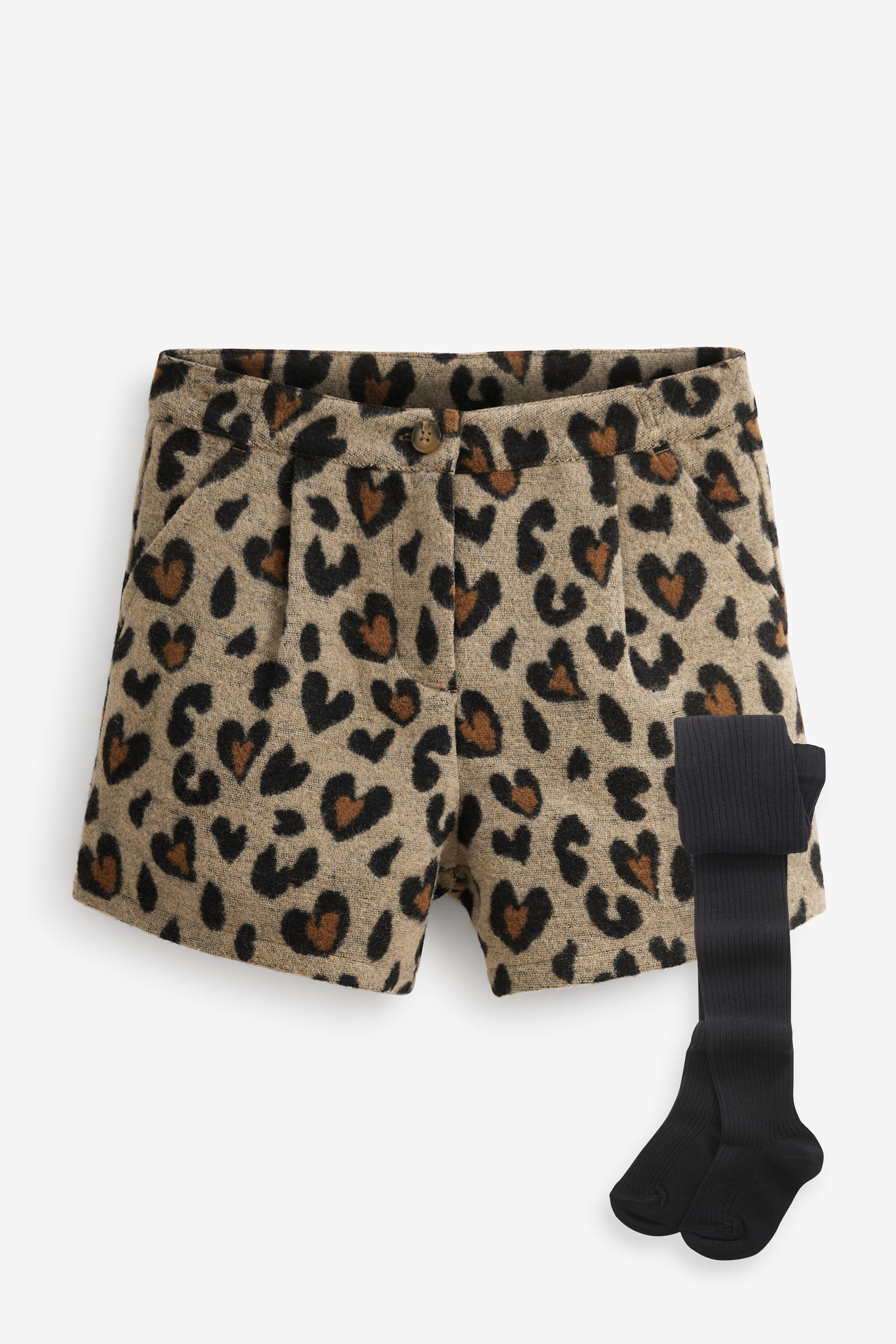 Girls leopard print discount shorts