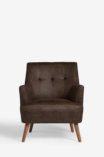 Monza Faux Leather Peppercorn Brown Carter Armchair
