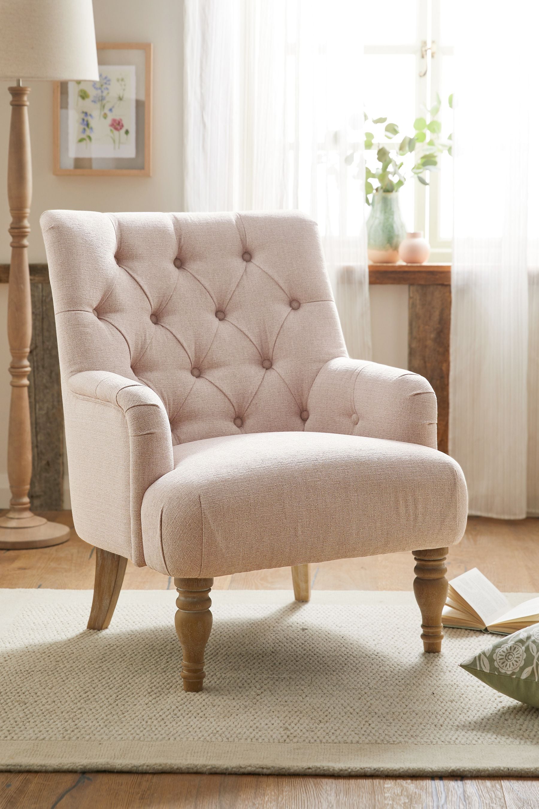 Buy Tweedy Plain Blush Pink Collection Luxe Wolton Highback Accent