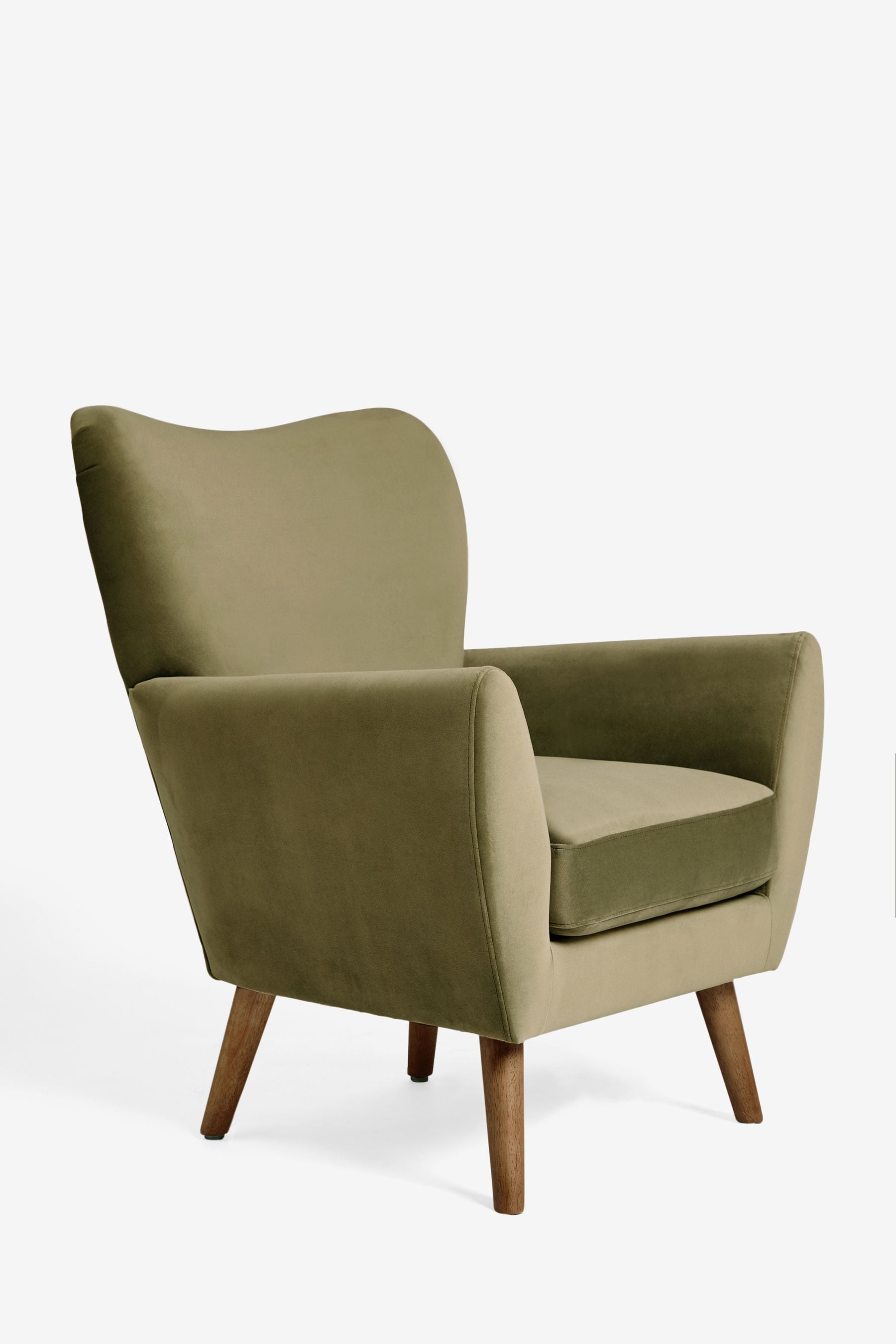 High back green shop velvet chair