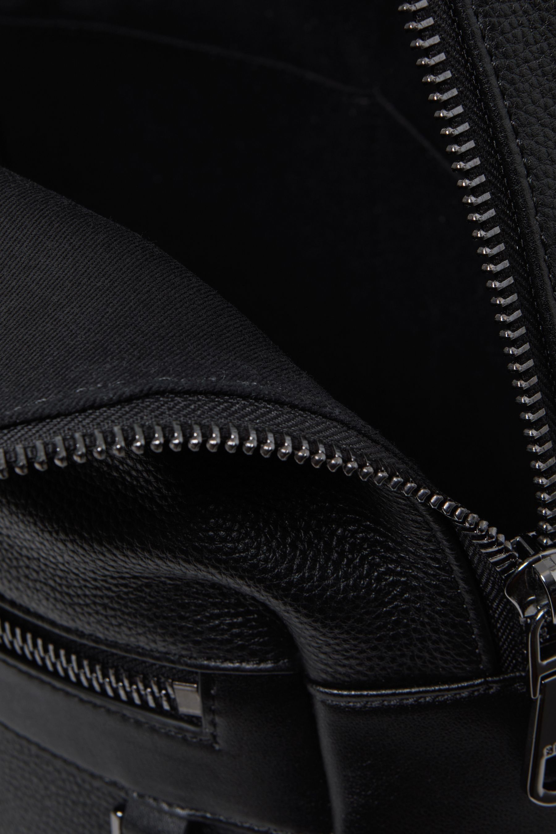 Buy Reiss Black Drew Leather Zipped Backpack from the Next UK