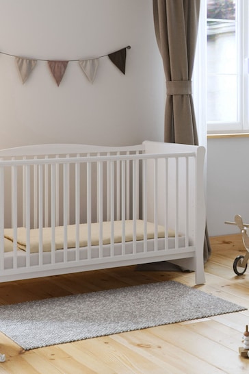 Little Acorns White Sleigh Cot Bed Without Drawer