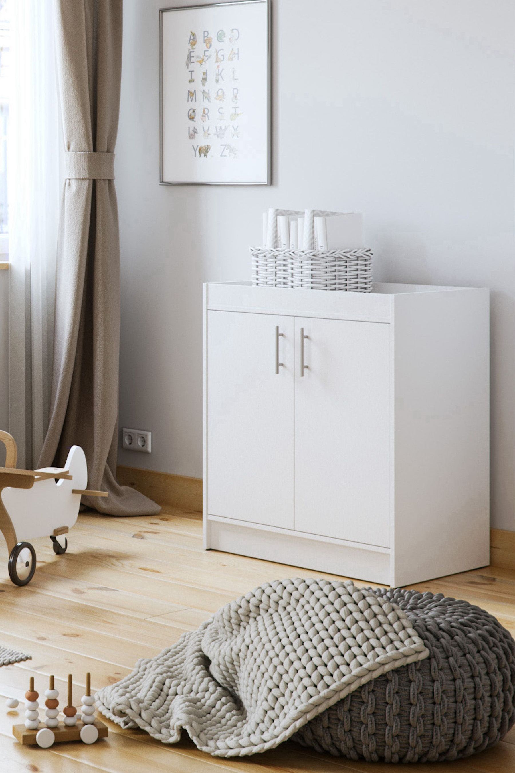 Little Acorns White Santorini 2 Door Dresser Changing Unit