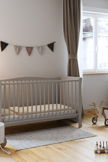 Little Acorns Light Grey Sleigh Cot Bed Without Drawer