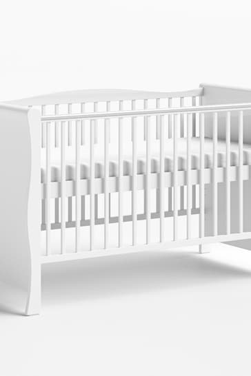Little Acorns Light Grey Sleigh Cot Bed Without Drawer