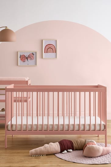 Cuddleco Pink Nola Cot Bed Flint Blue