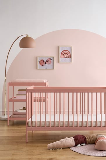 Cuddleco Pink Nola 2 Piece Nursery Furniture Set Flint Blue
