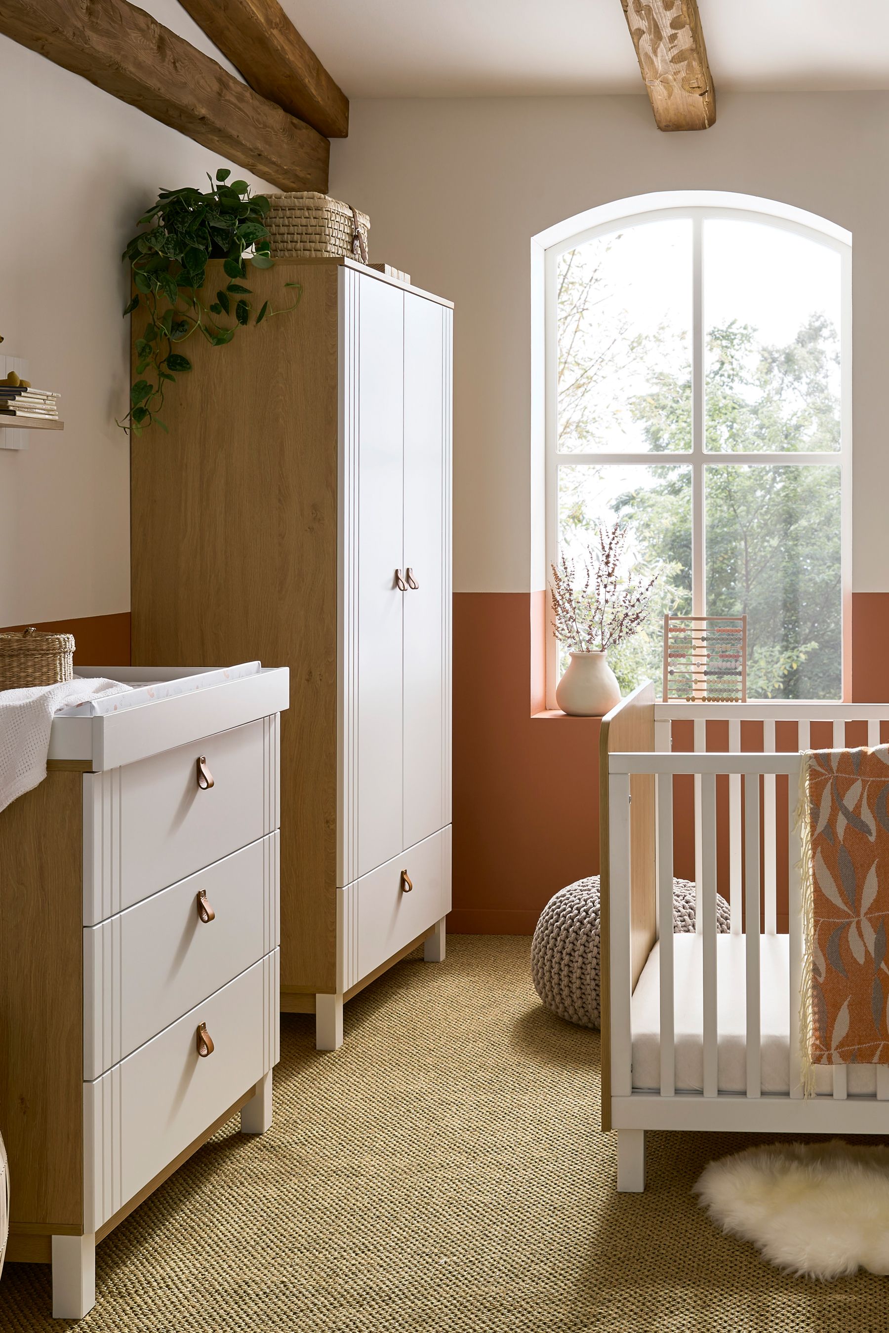 Buy Cuddleco 4 Piece White Rafi Nursery Furniture Set in Oak and