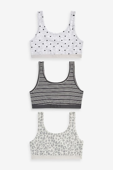White/Grey Spots Crop Tops 3 Pack (5-16yrs)