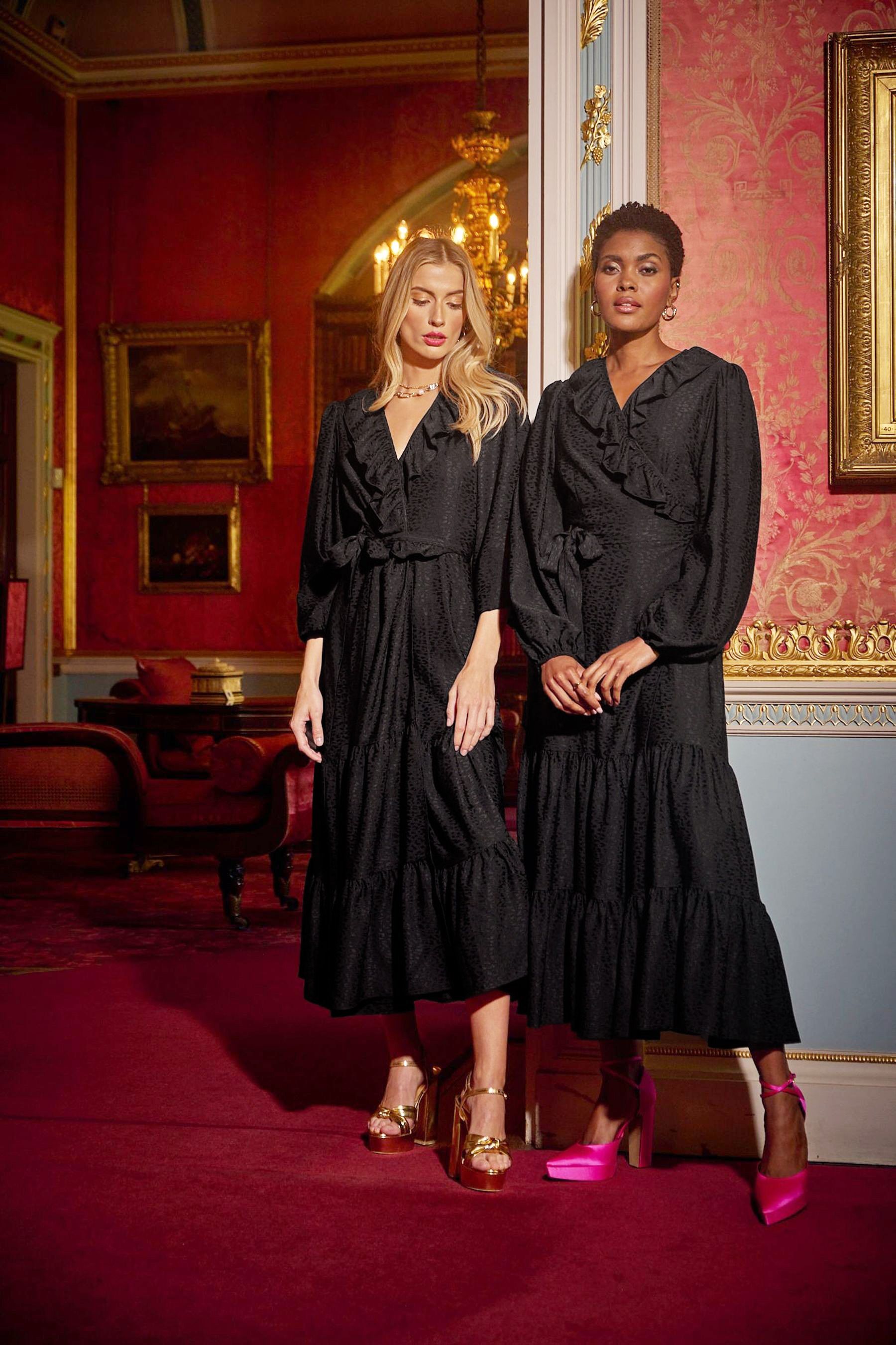 Wrap over hot sale midi dress uk