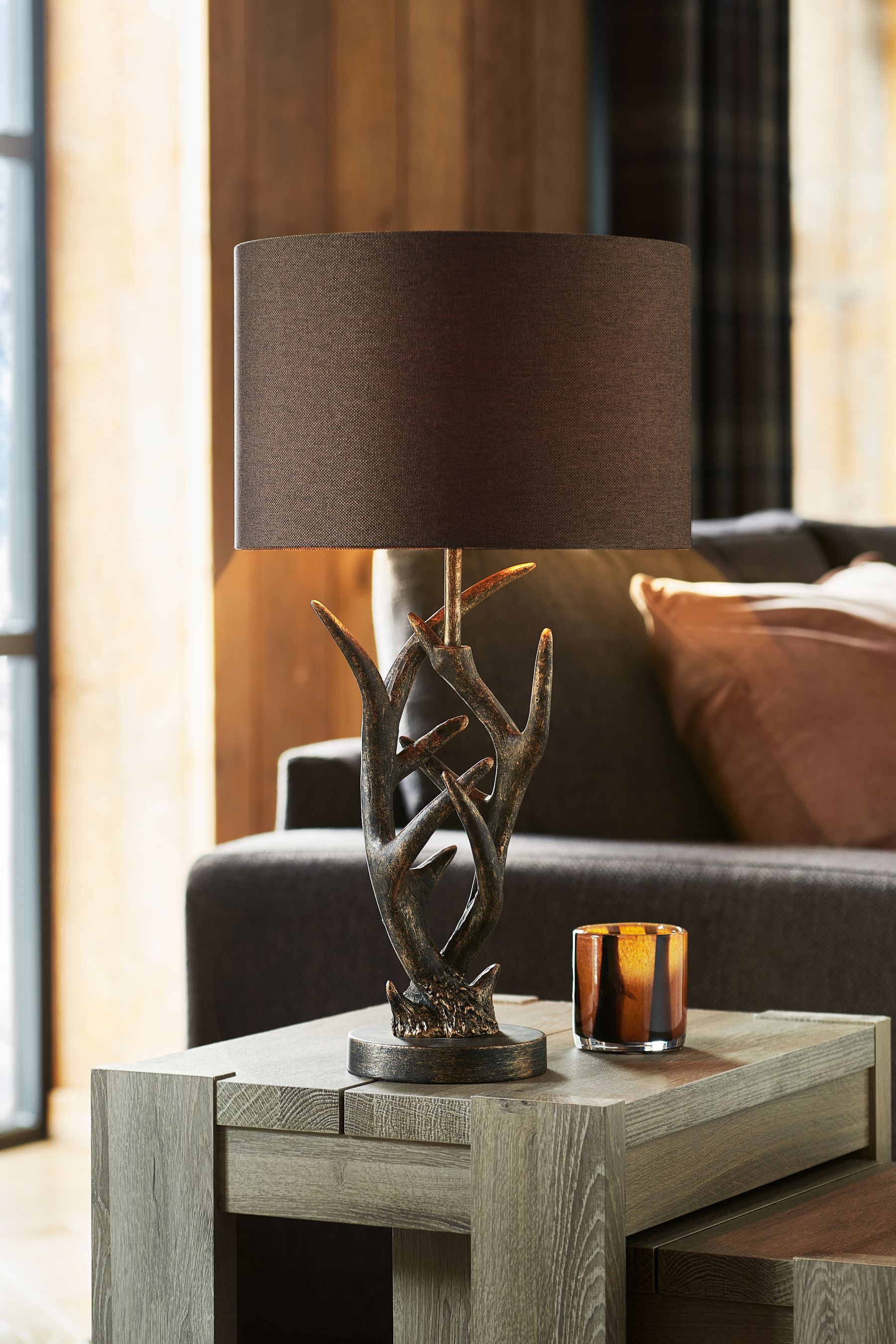 Black Antler Table Lamp