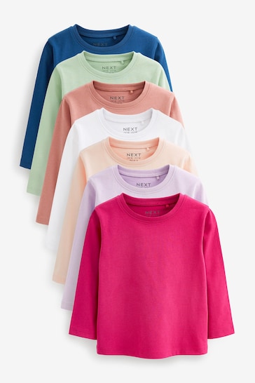 Multicolour Long Sleeve T-Shirts 7 Pack (3mths-7yrs)