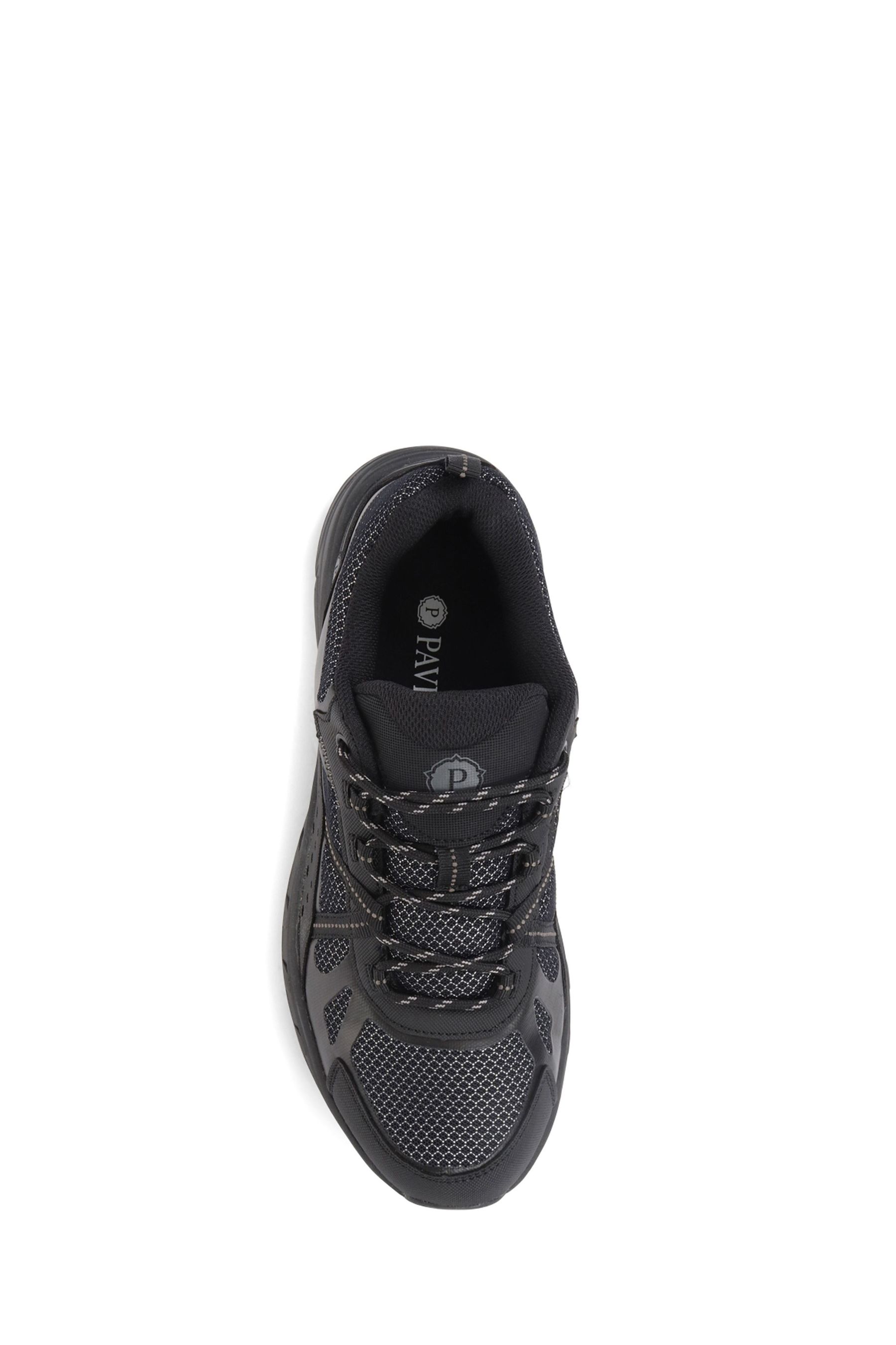 Pavers Mens Black Wide Fit Trainers