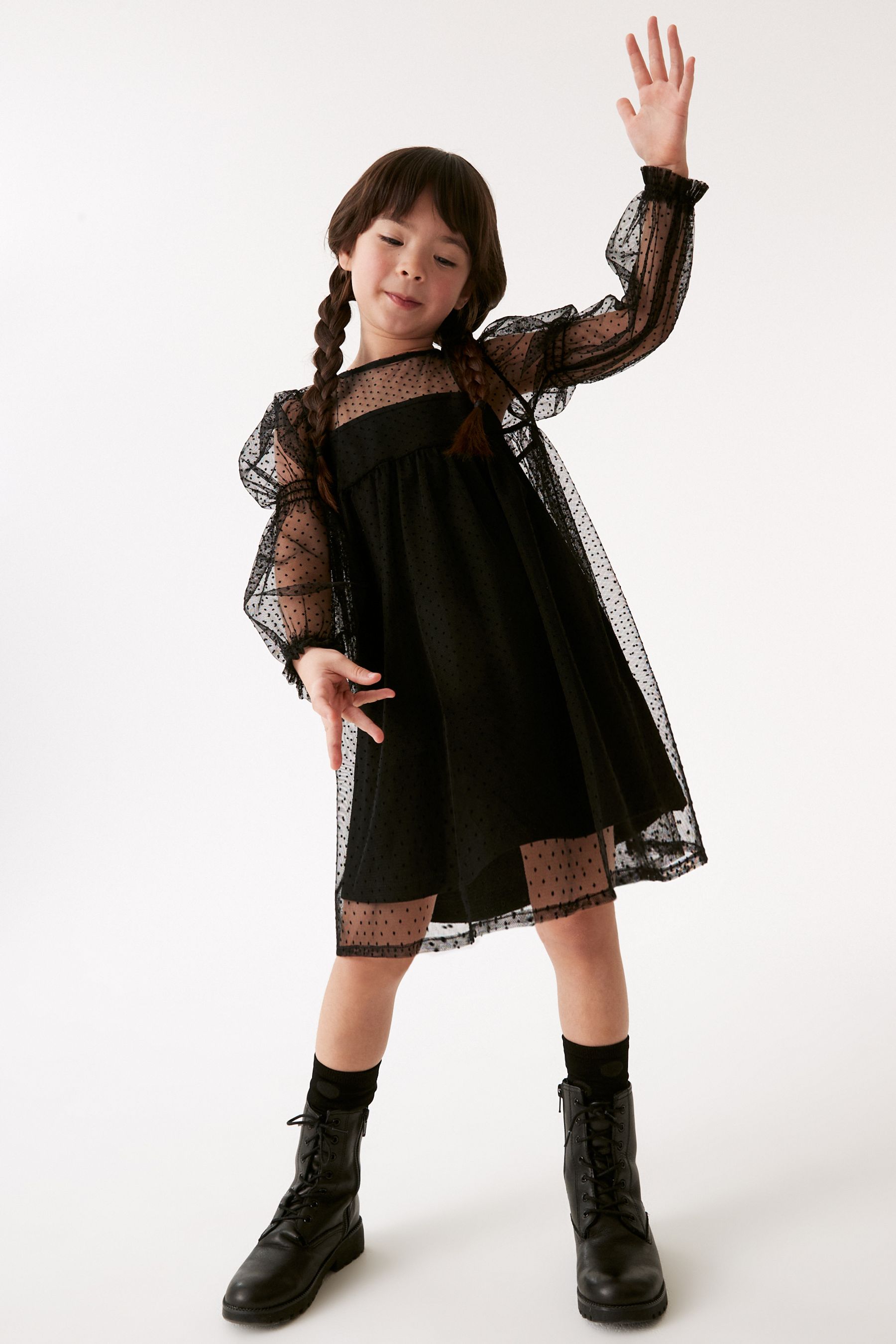 Next girls black best sale dress