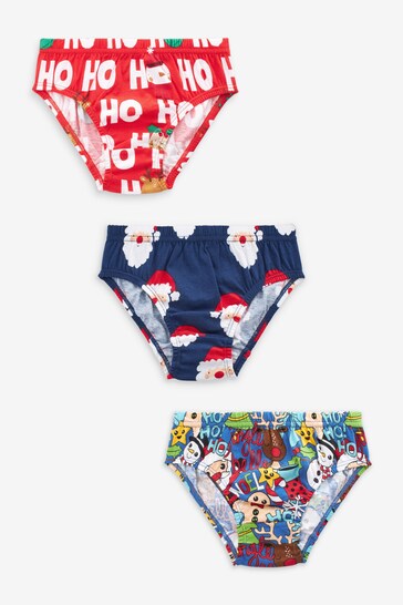 Red Christmas Briefs 3 Pack (1.5-10yrs)