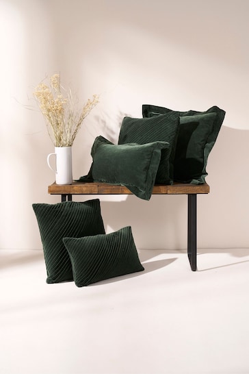 Truly Green Velvet Flange Rectangle Rectangle Cushion