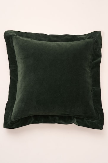 Truly Green Velvet Flange Rectangle Square Cushion