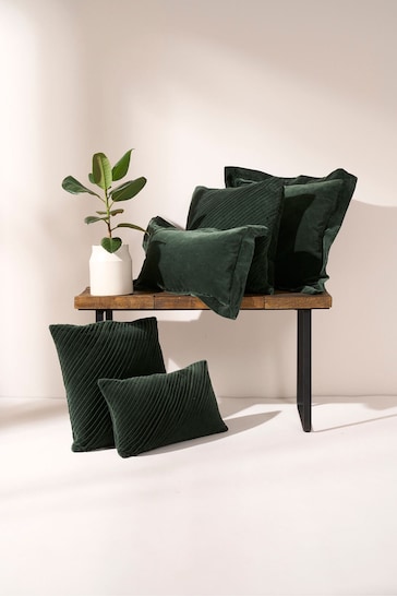 Truly Green Velvet Flange Rectangle Square Cushion