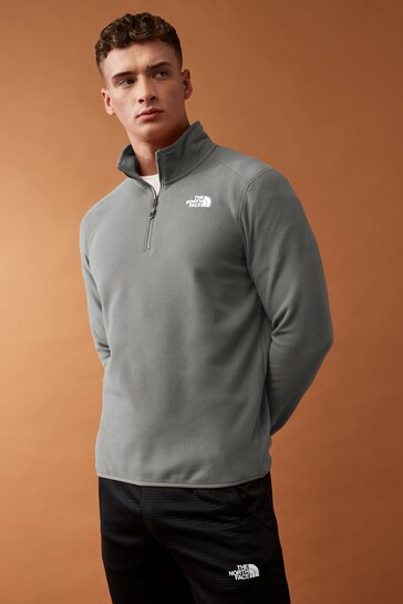 The North Face Grey Mens Glacier 1/4 Zip Fleece