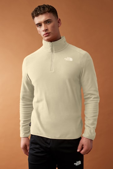 The North Face Cream Mens Glacier 1/4 Zip Fleece