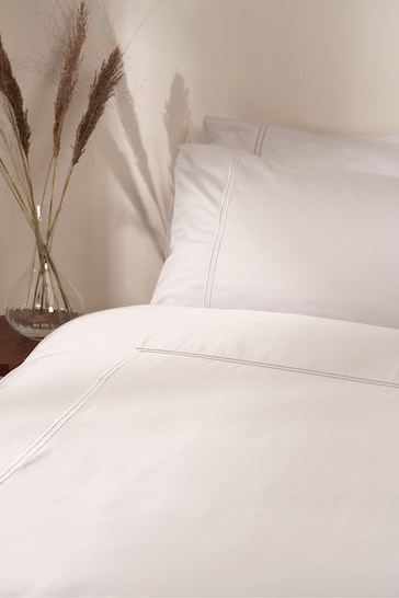 Truly Grey Satin Stitch Bamboo Duvet Cover