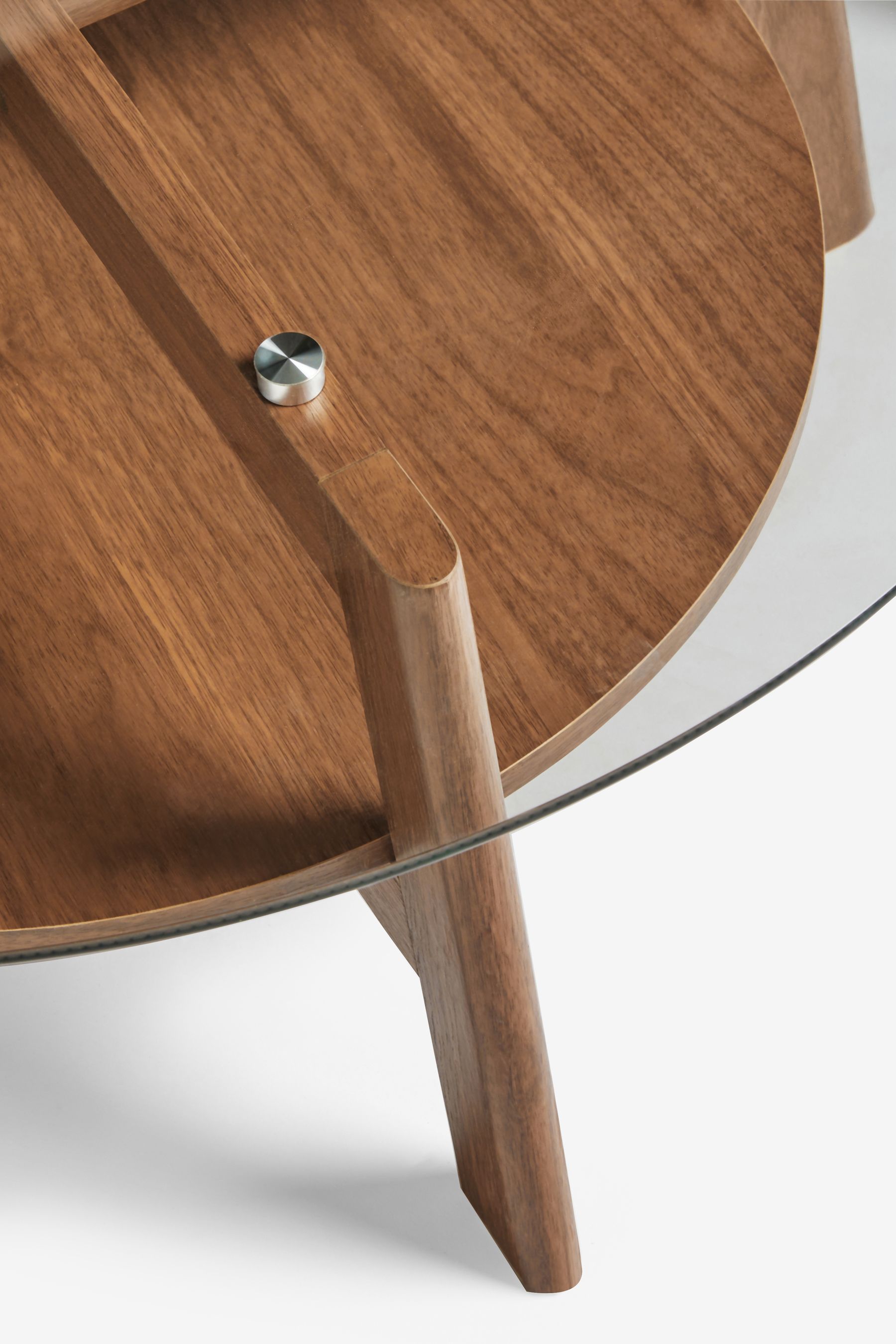 Dark oak round coffee table shop