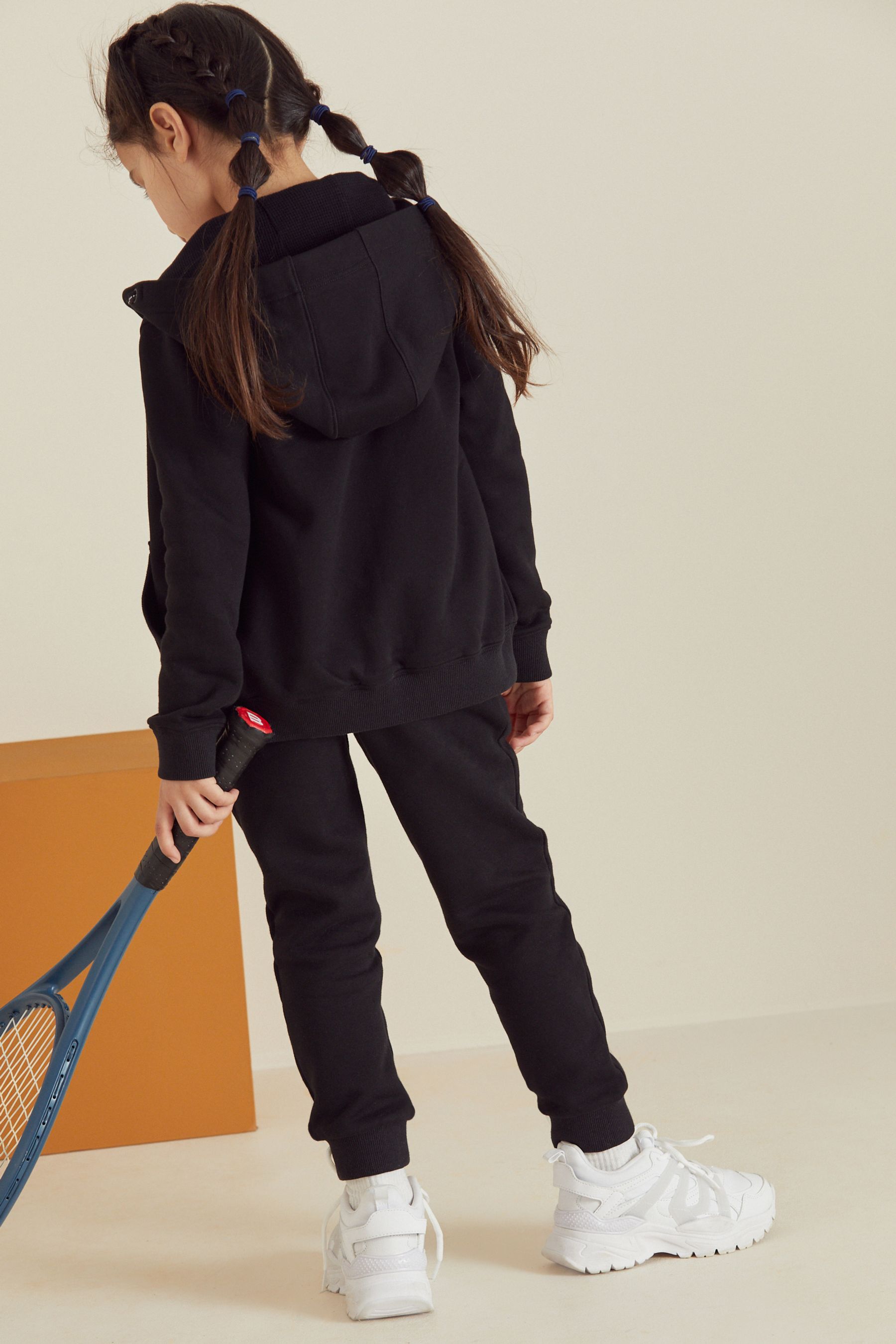 Black Zip Through Hoodie And Joggers School Sports Set 3 16yrs