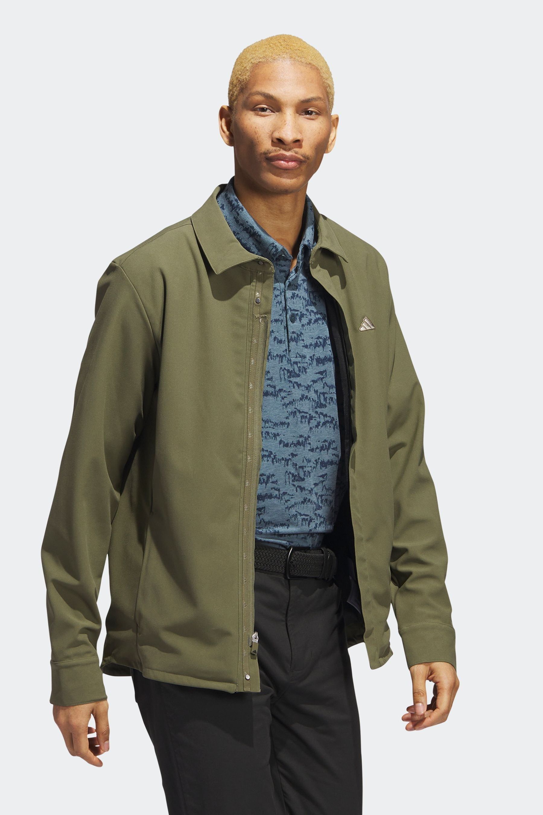 adidas Golf Olive Green Performance Go To Shirt Jacket