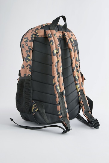 Chocolate Brown Leopard Backpack