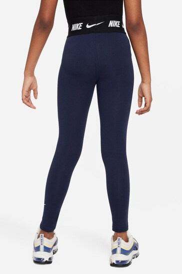 Nike Navy Logo Tape High Waisted Leggings