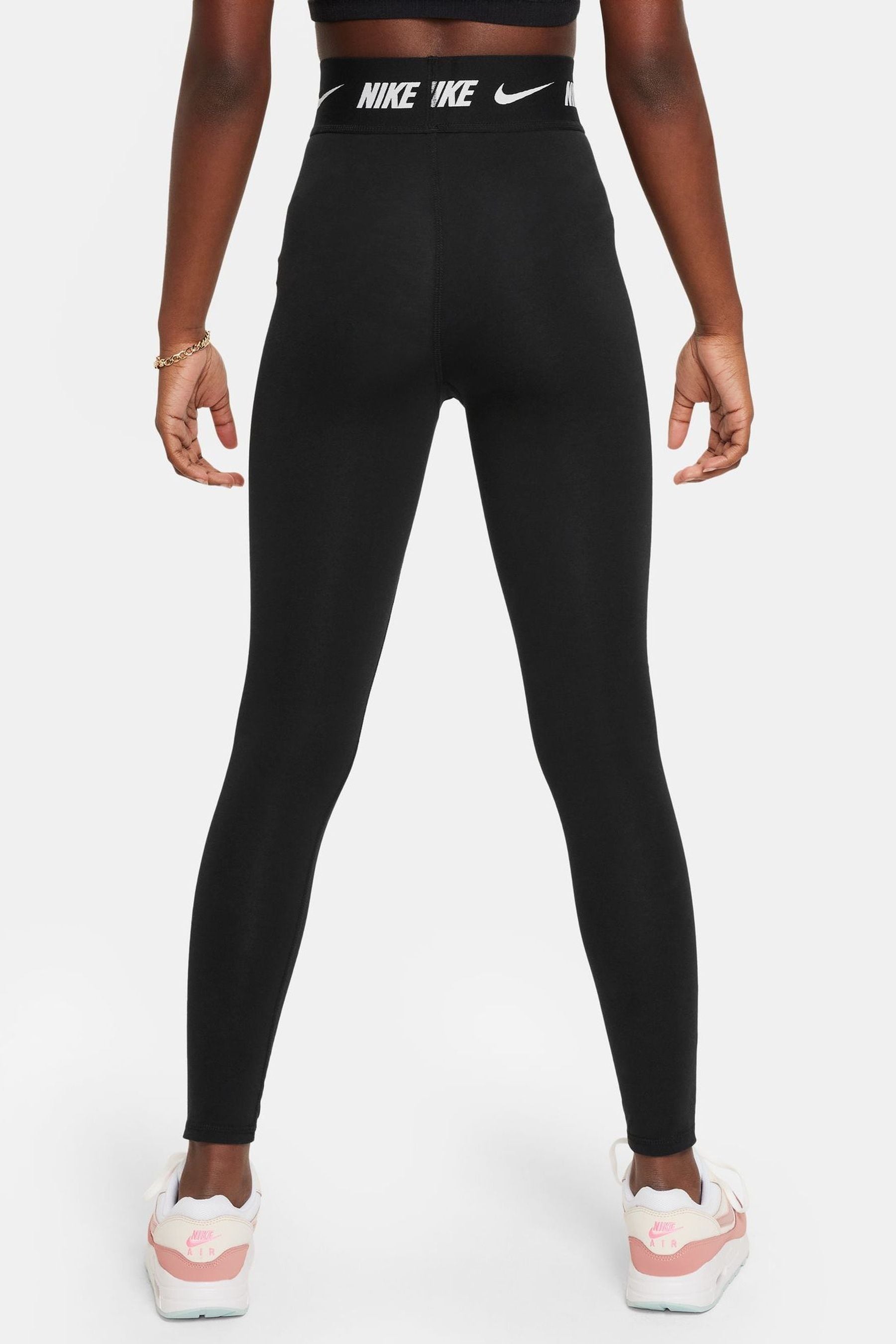 Nike black hyper femme floral logo leggings top