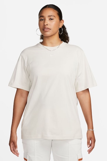 Nike Ivory Oversized Mini Swoosh T-Shirt