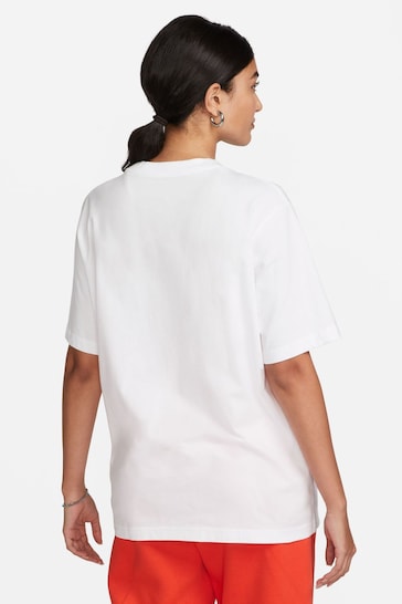 Nike White Oversized Mini Swoosh T-Shirt
