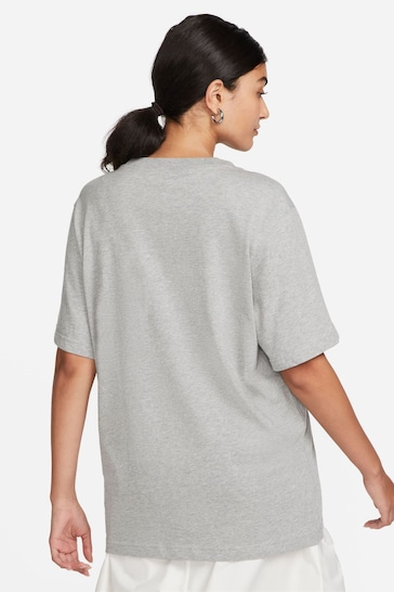 Nike Grey Oversized Mini Swoosh T-Shirt