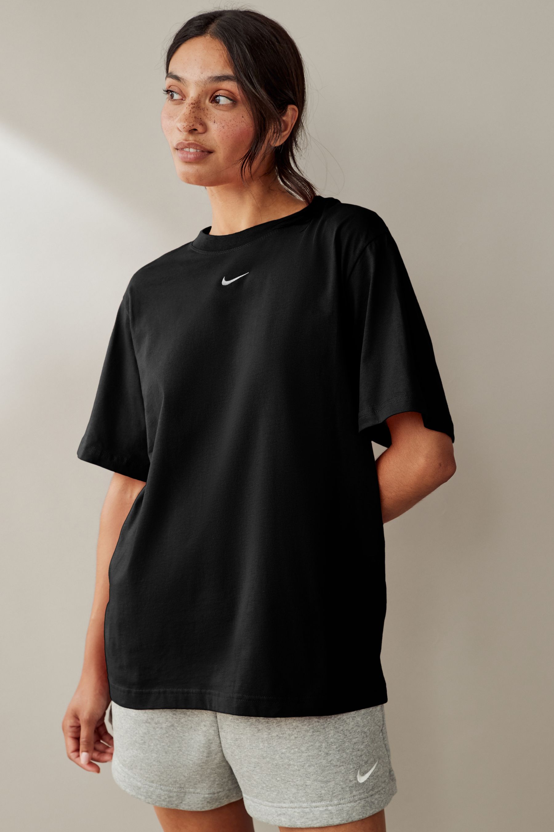 Nike Black Oversized Mini Swoosh T Shirt