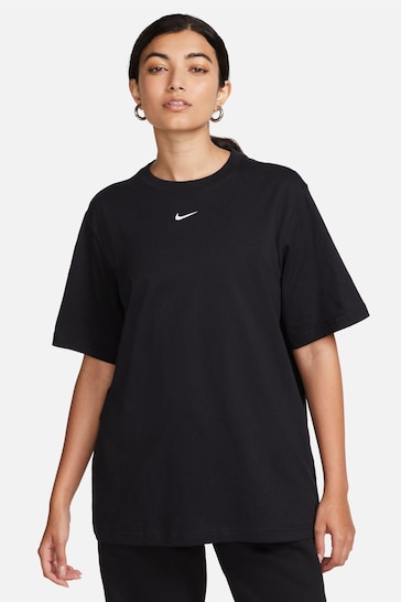 Nike Black Oversized Mini Swoosh T-Shirt
