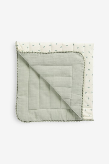 Green Quilted Baby Blanket