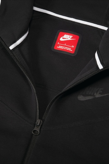 Nike Black Tech Fleece Zip Through Hoodie