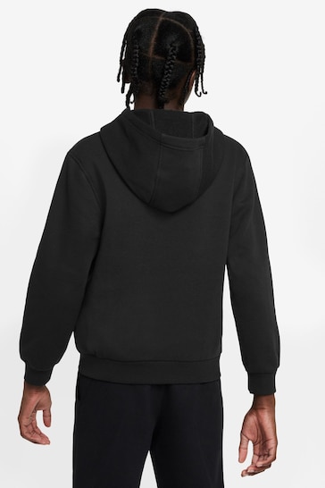 Nike Black Club Fleece Zip Through Hoodie